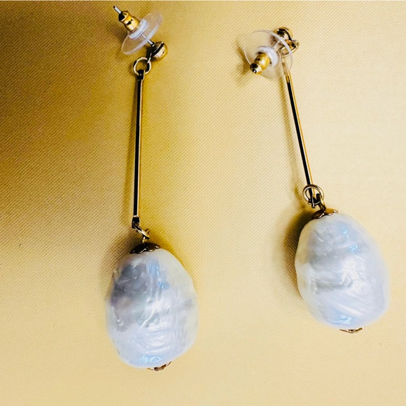 Faux Pearl Dangle Earrings - Natural Look with Elegant Texture $9 - Picture 4 of 5